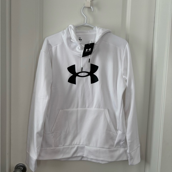 Women's Armour Fleece Big Logo Hoodie in White NWT - Picture 3 of 5